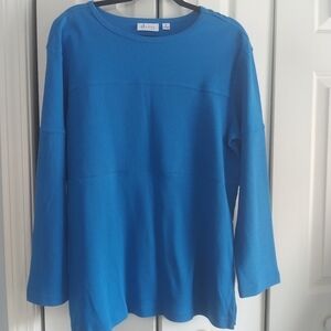 D&co Blue Cotton Long Sleeve Top M